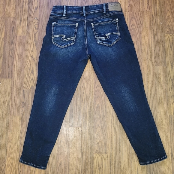 Women’s Silver Jeans Co. Dark Blue Ankle Cropped Skinny W31L25 Stretch Denim B72 - Picture 7 of 11